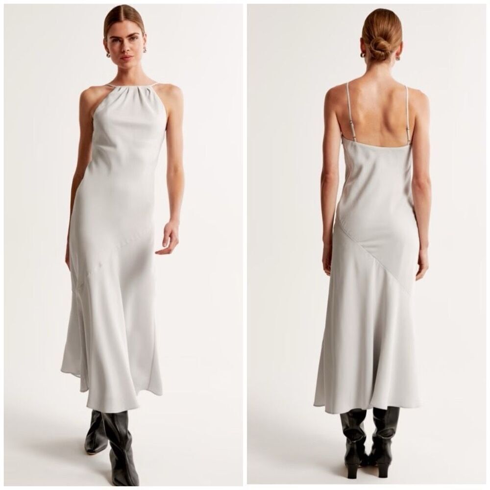 New Abercrombie and Fitch High Neck Maxi Dress Size XS - Picture 2 of 10